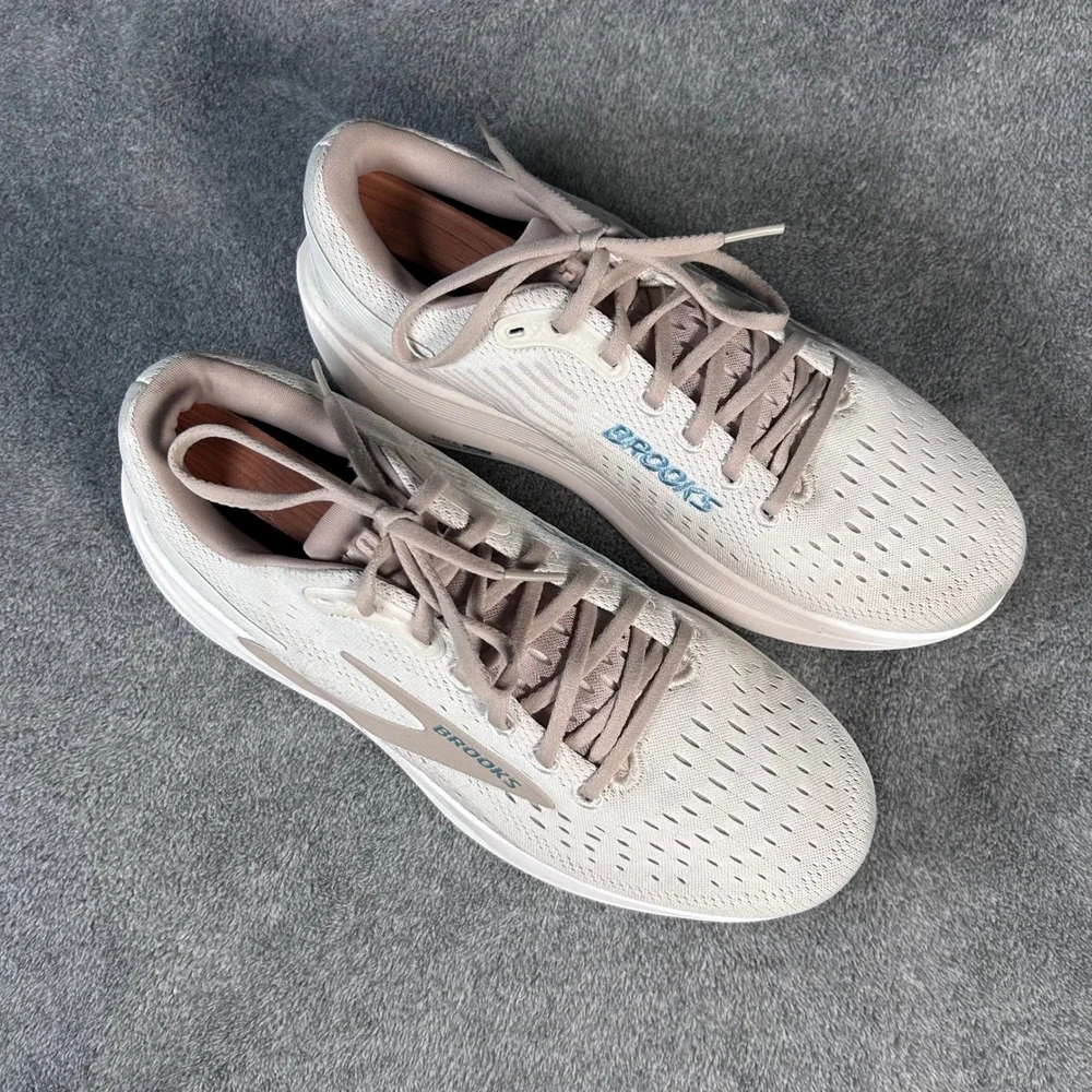 Brooks Ghost 3 Max Running Walking Shoes White Tan Oyster Mushroom Women 10.5 D